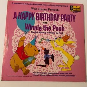 Vintage 1966 Disney Winnie the Pooh Happy Birthday Party Vinyl LP Record Album